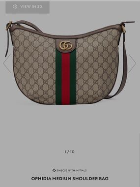 Gucci Beige GG Canvas Shoulder Bag with Green-Red Web Stripe